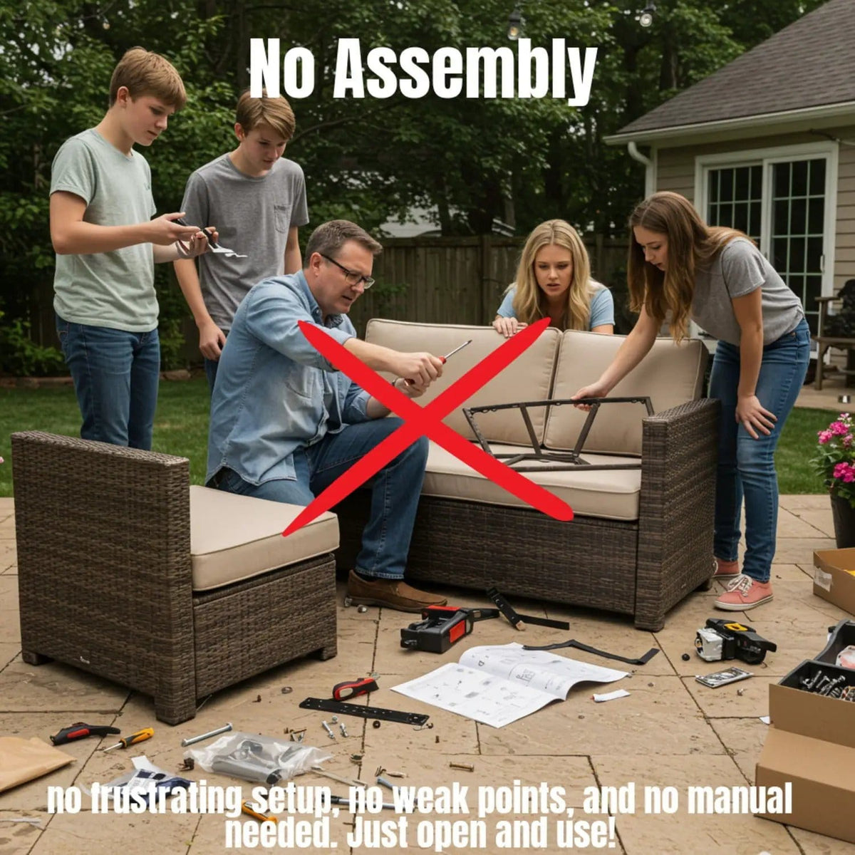 Modern Rattan Wicker Seating Group With Cushions Stationary Sectional | 102 x 102 x 26 in | Rattan & Wicker | Living Room
