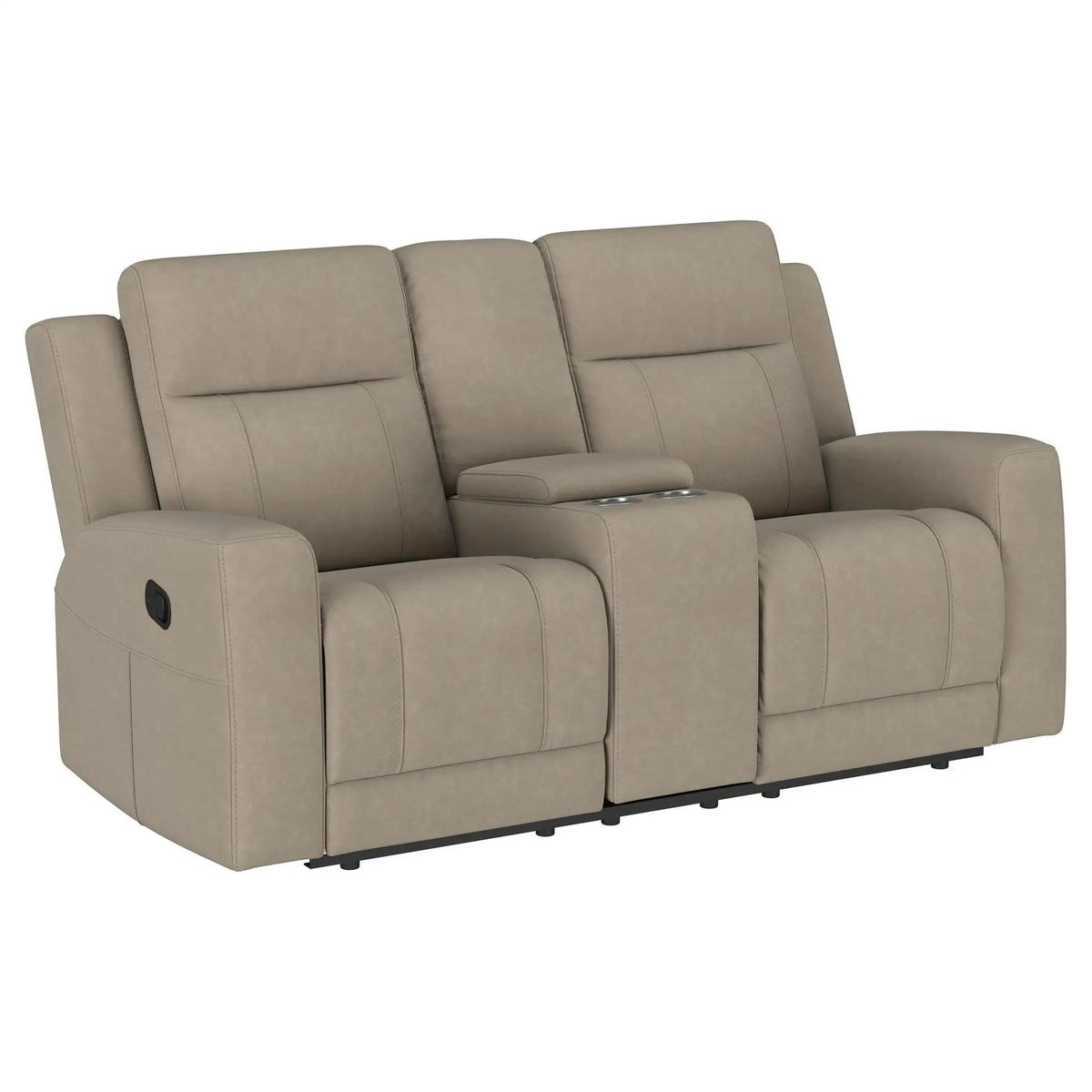 Brentwood Upholstered Motion Reclining Loveseat | 71.25 x 36.5 x 39.25 in | Living Room Furniture | Taupe
