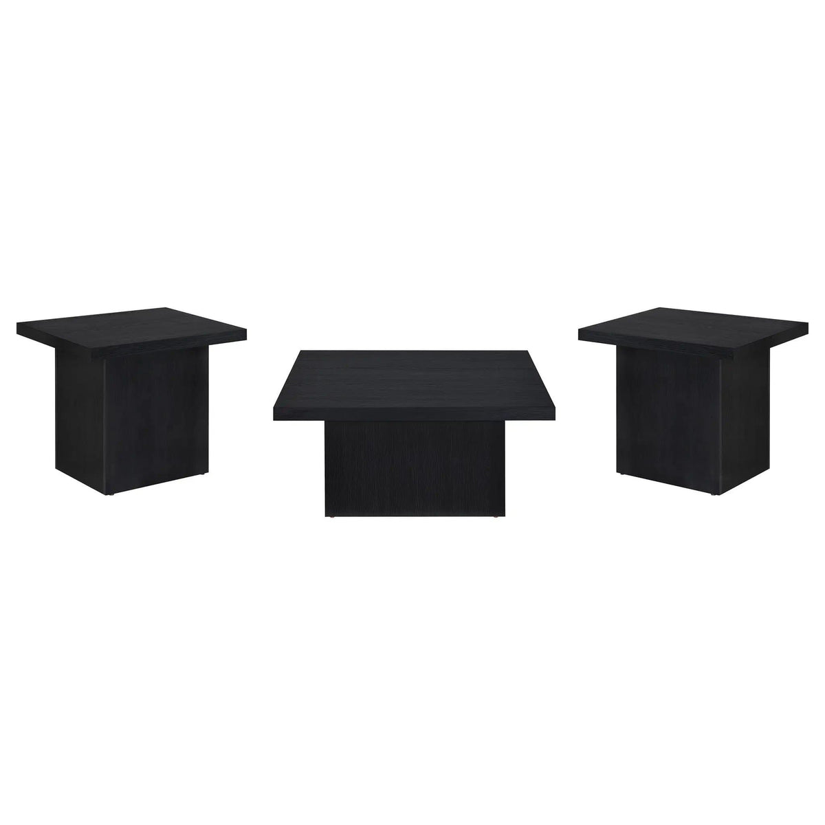 Devar 3-piece Square Cocktail Coffee End Table Set | 3-Piece Set | Engineered Wood & Veneer | Black