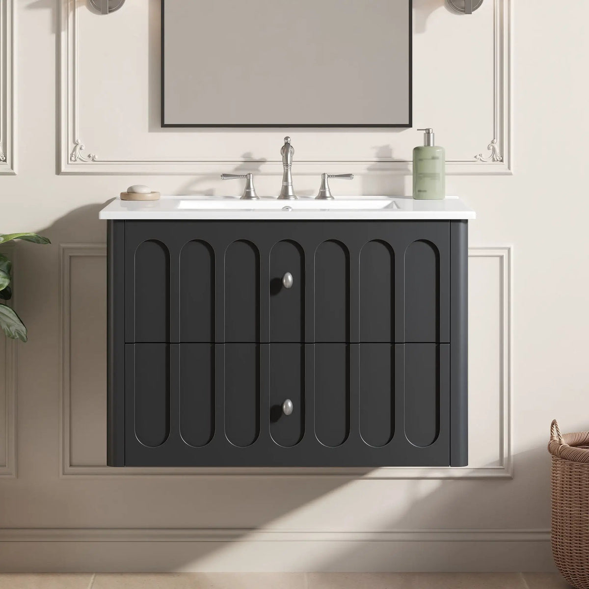 Floating Bathroom Vanity | Soft Close Drawers | Round Edge Basin