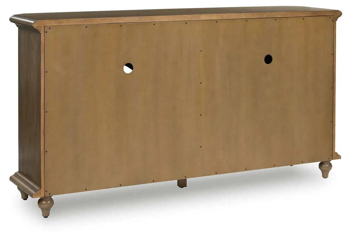 Barlomore Accent Cabinet | 68 x 18 x 36 in | Engineered Wood & Glass | Brown