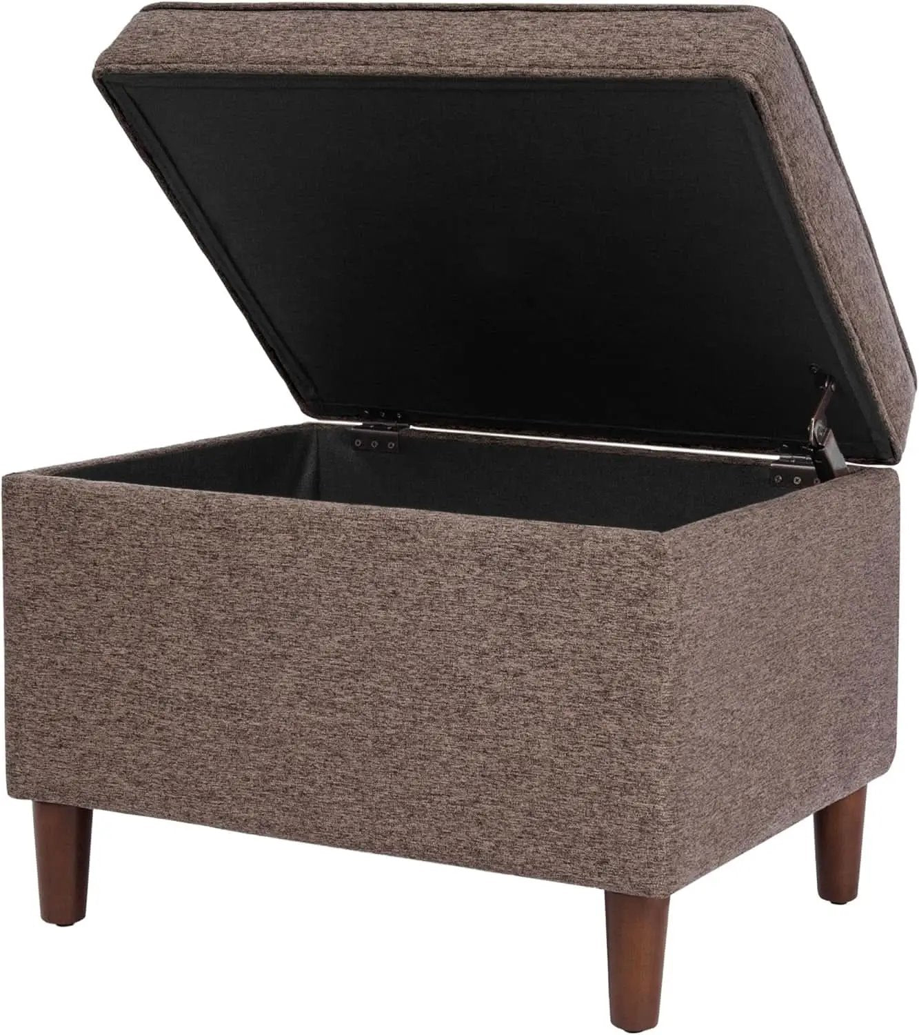 Chocolate Brownstone Storage Ottoman With Hinged Lid from PriceLows™