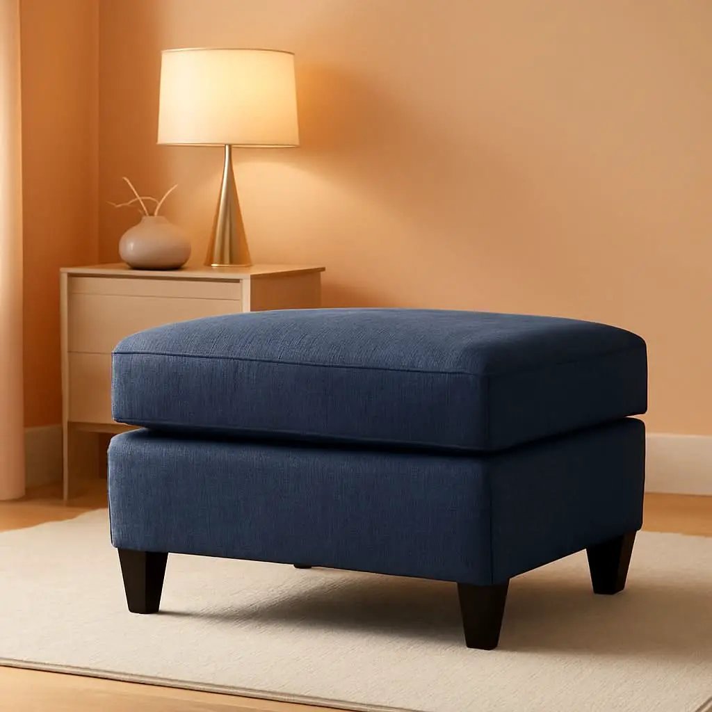 Blue Rectangular Ottoman Upholstered Modern Living Room from PriceLows™