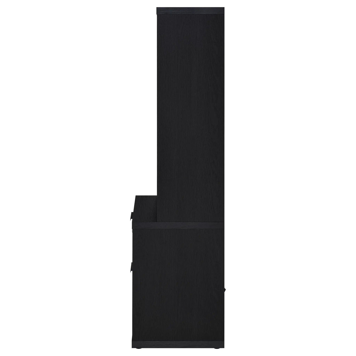 Westpark 3-shelf Bookcase USB and Lockable Drawer | 19.75 x 15.5 x 61.25 in | Engineered Wood & Veneer | Black