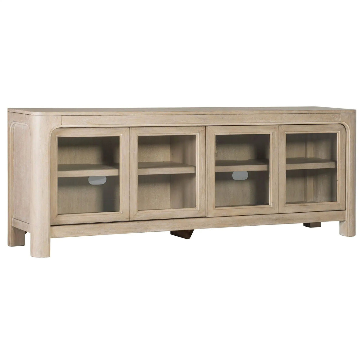 Solano 71-inch 2-door TV Stand Media Console Weathered Mango | 71 x 16.75 x 26.75 in | Engineered Wood & Glass | Living Room