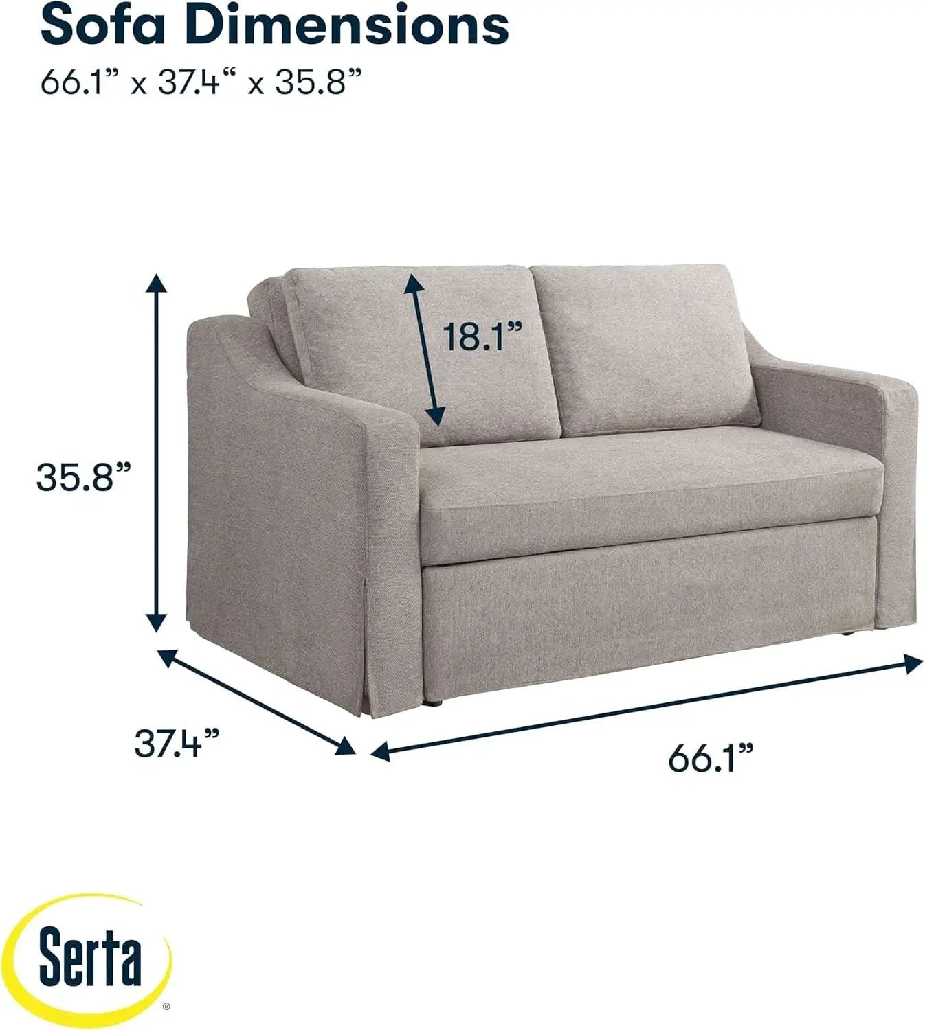 Full Size Slipcovered Convertible Sleeper Sofa Comfortably from PriceLows™