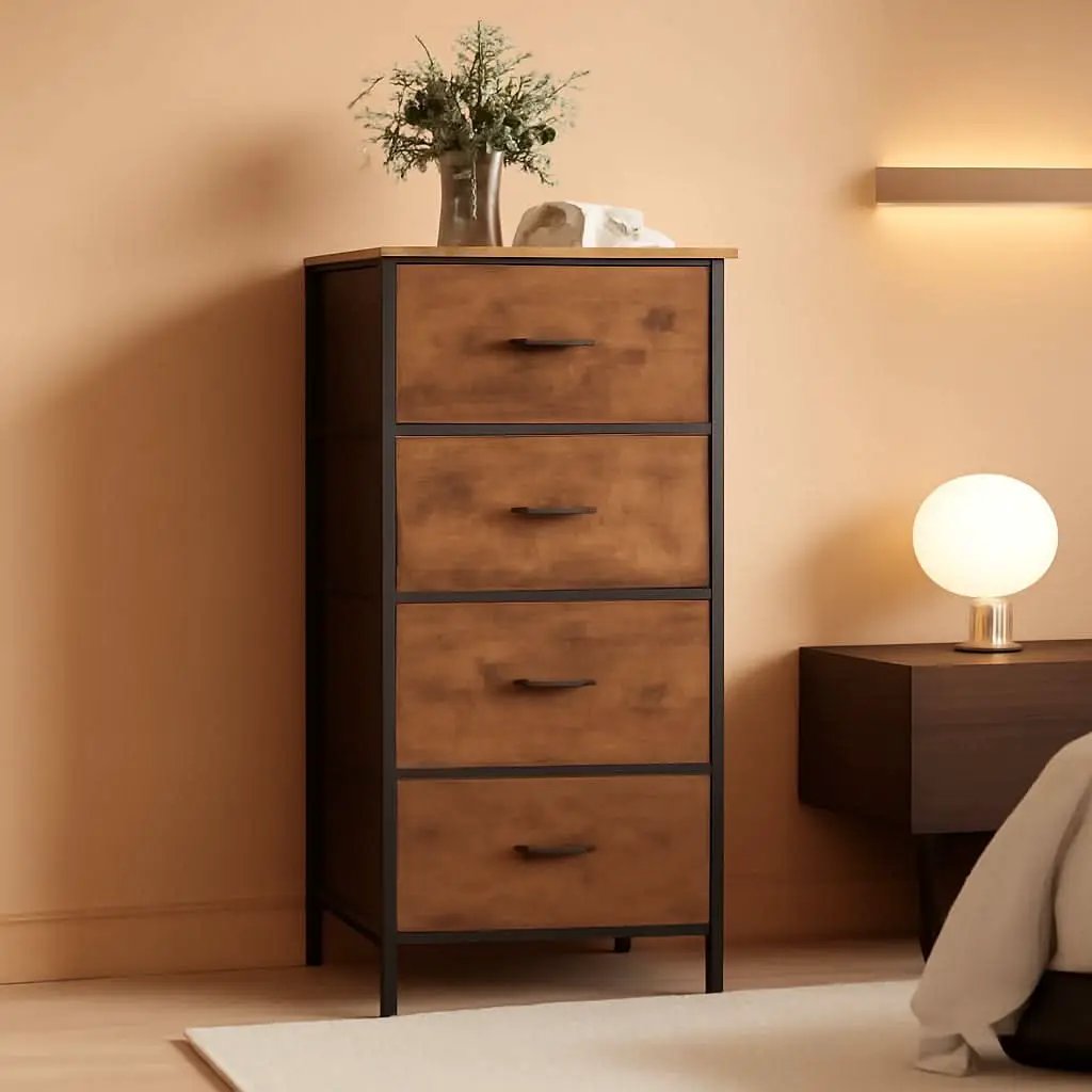 Four Drawer Dresser With Handles For Bedroom Storage from PriceLows™