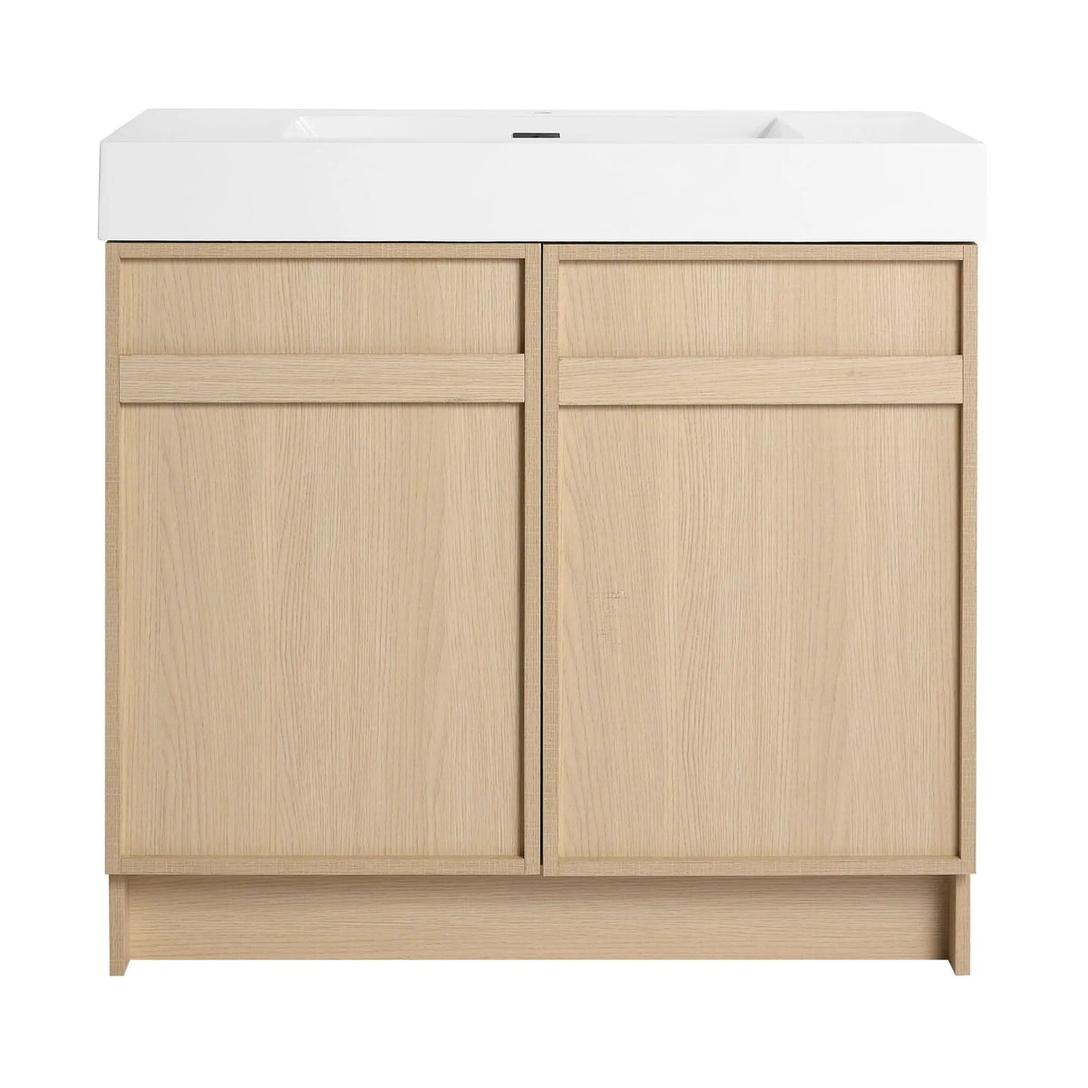 Freestanding Bathroom Vanity With Resin Sink & Soft Close Cabinet Doors | 3 Pieces | Stainless Steel & Plywood | Bathroom
