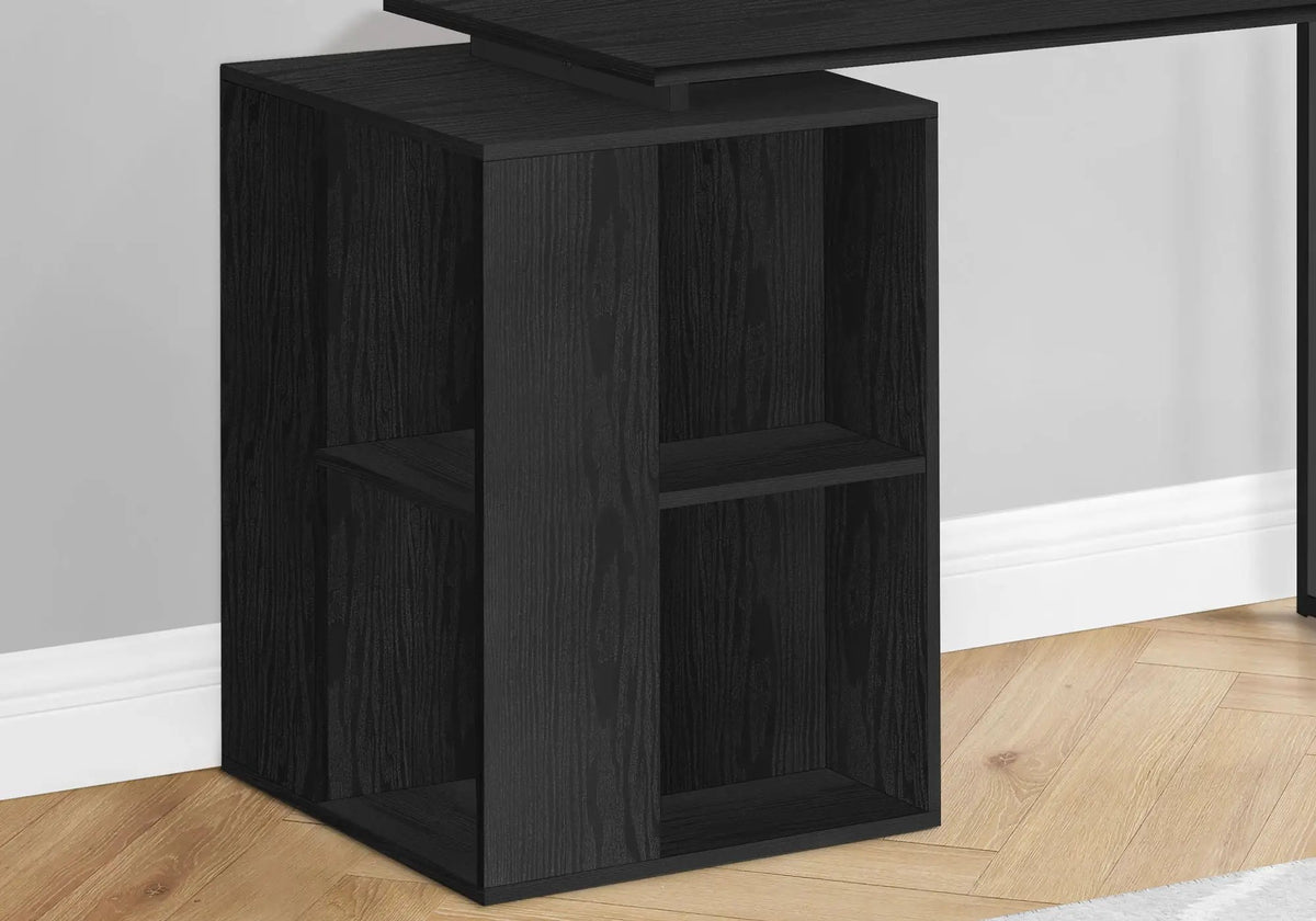 Computer Desk With Bookcase | 55 Inch Width | Left Or Right Setup | 8 Fixed Shelves
