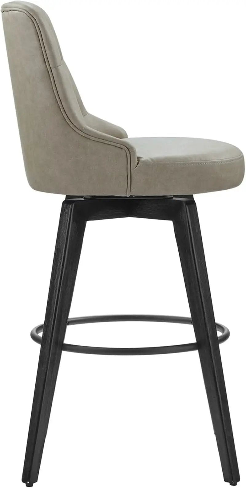 Bar Stool 30 Inch Stone Grey Upholstered 360 Degree Swivel from PriceLows™