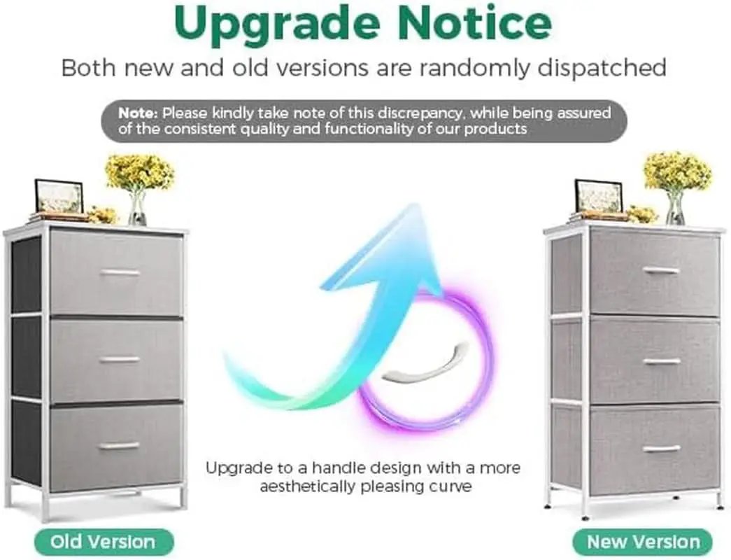Light Grey Dresser With 3 Drawers For Bedroom Nightstand from PriceLows™