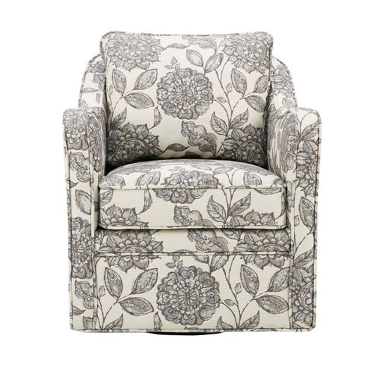 Wide Seat Swivel Arm Chair | 360 Degree Rotation | 300 Lb Capacity | Loose Back Pillow