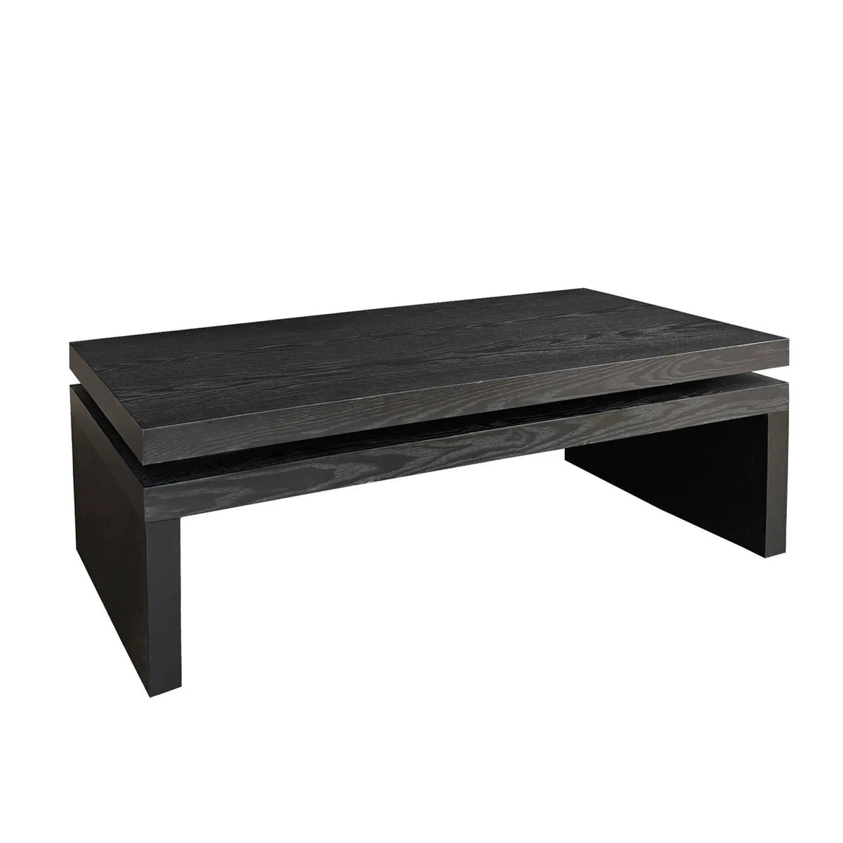 Rectangular Center Table | Solid Engineered Wood | Layered Silhouette | Distinctive Wood Grain