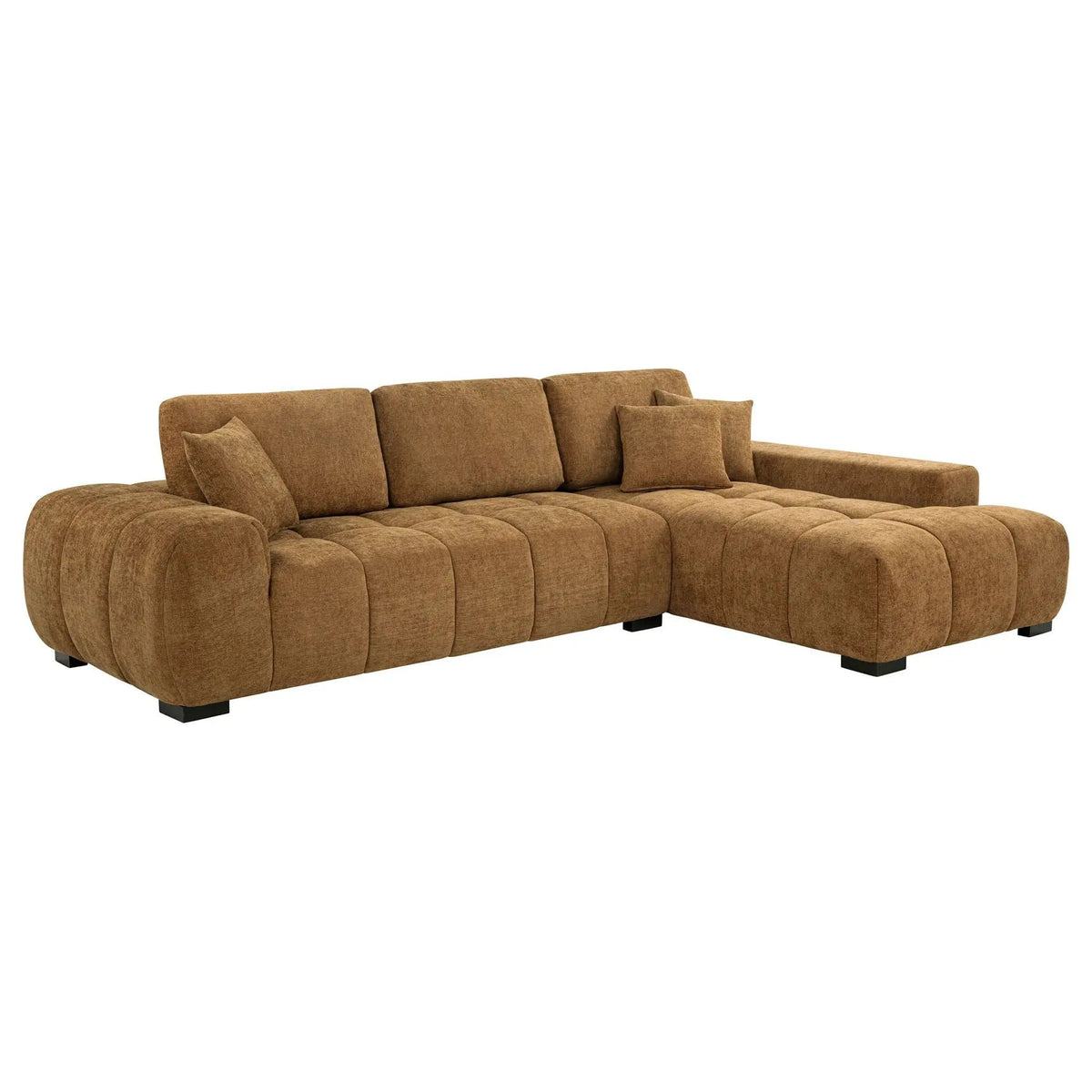Octavia Upholstered Sectional Chaise Sofa Amber | 119.25 x 79.5 x 35.5 in | Living Room Furniture | Living Room