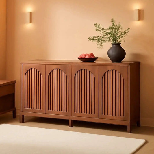 57 Inch Farmhouse Sideboard Cabinet With Adjustable Shelves from PriceLows™
