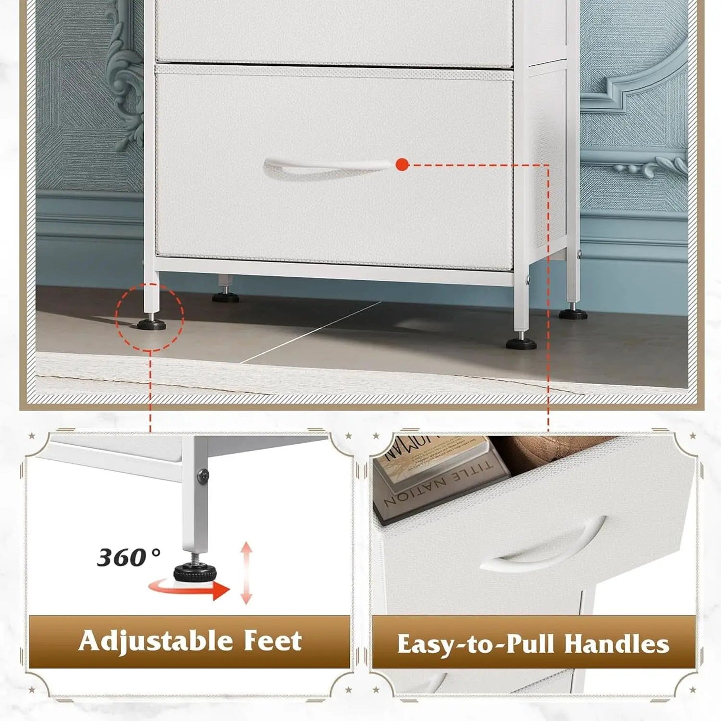 4 Drawer White Dresser For Bedroom Storage Tower Unit from PriceLows™