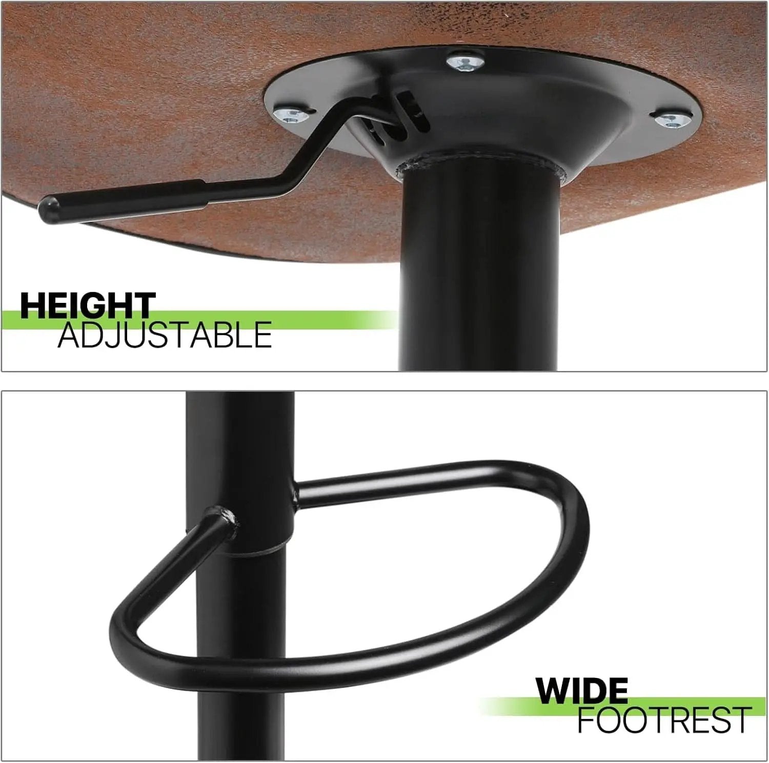 Bar Stools Set Of 2 Adjustable Counter Height PU Leather from PriceLows™