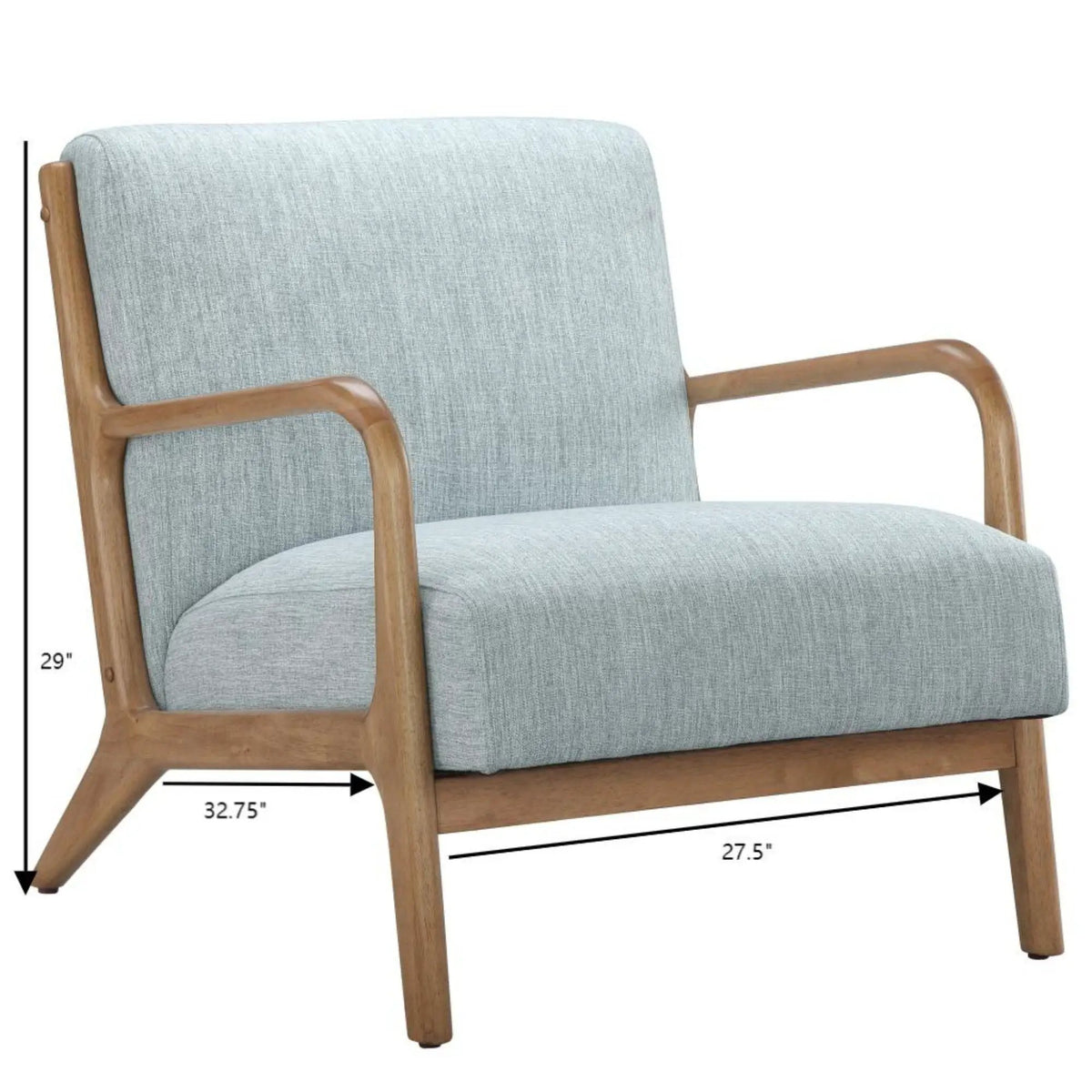 Mid Century Lounge Chair | Solid Wood Frame | High Density Foam | Elm Finish