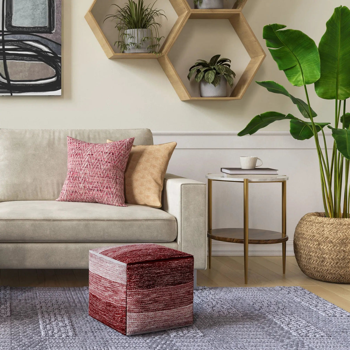 Wagner Round Marble And Wood Coffee Table | Solid Acacia | Open Bottom Shelf | 29.9 Inch Diameter