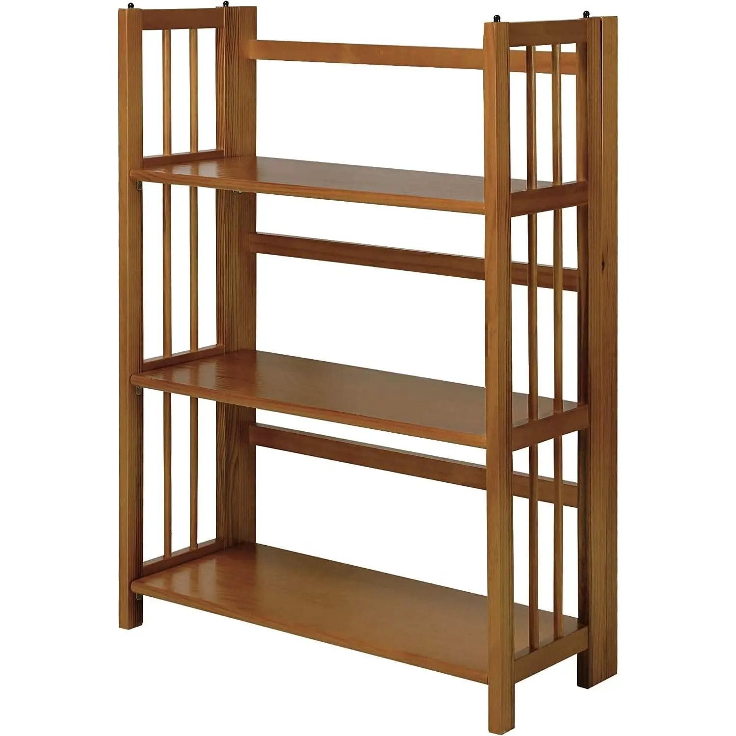 Chestnut Three Shelf Stackable Bookcase Solid Wood from PriceLows™