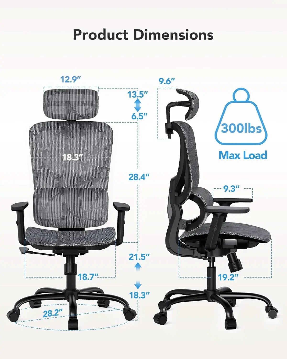 Ergonomic Mesh Office Chair High Back With Lumbar Support from PriceLows™