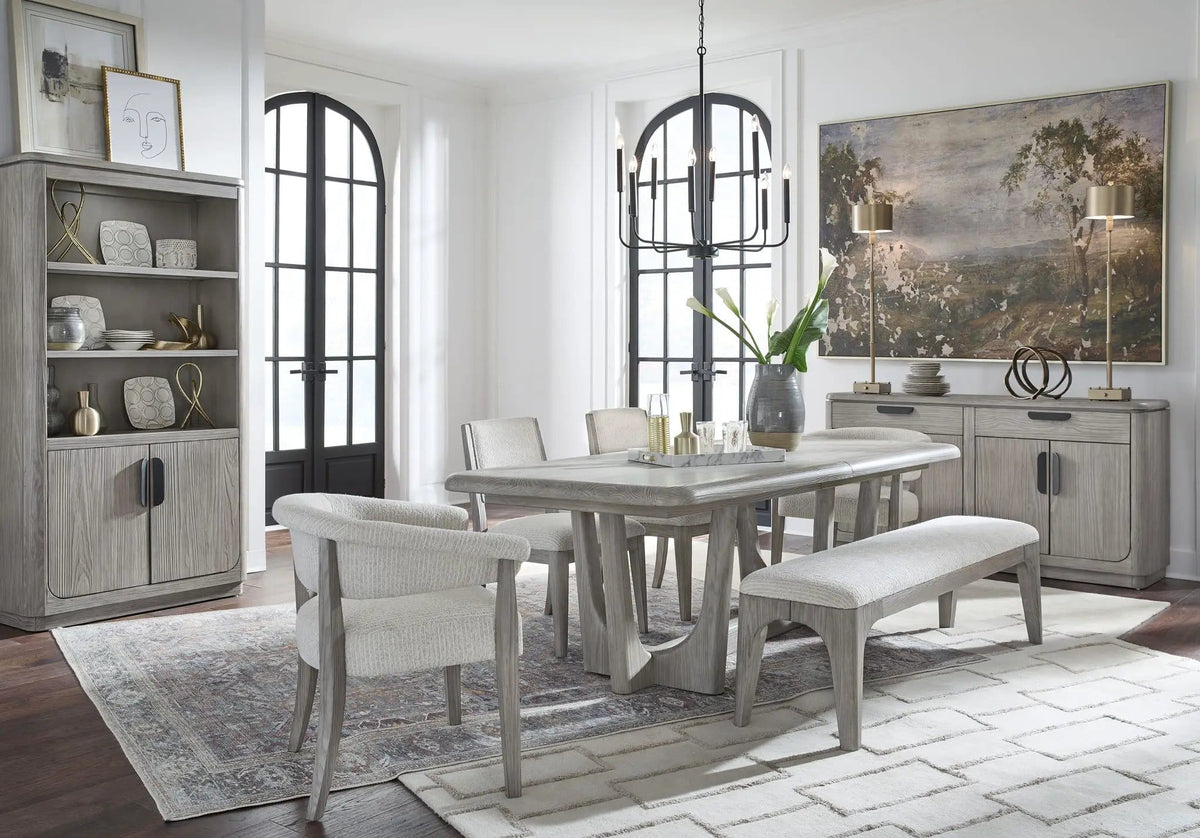 Braelyn Long Bench | 17.31 x 65.31 x 19 in | Fabric & Glass | Dorian Gray