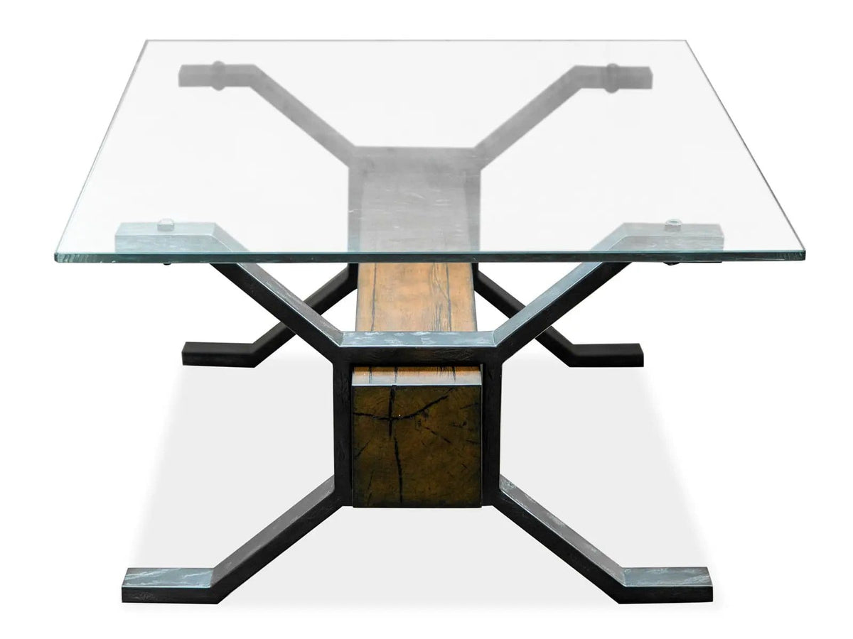 Sawyer Rectangular Table | 2 Pieces | Glass & Iron | Living Room