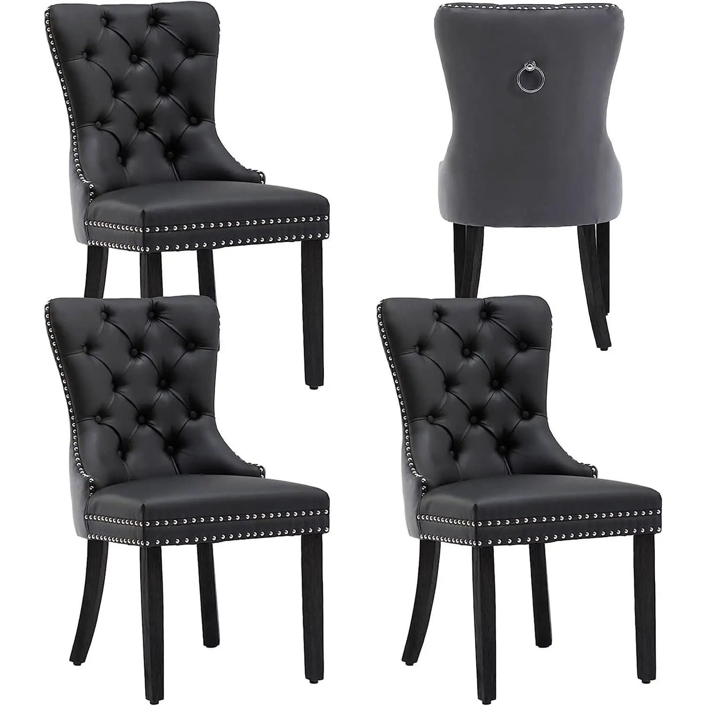 Tufted Velvet Dining Chairs Set of 4 With Acrylic Legs from PriceLows™