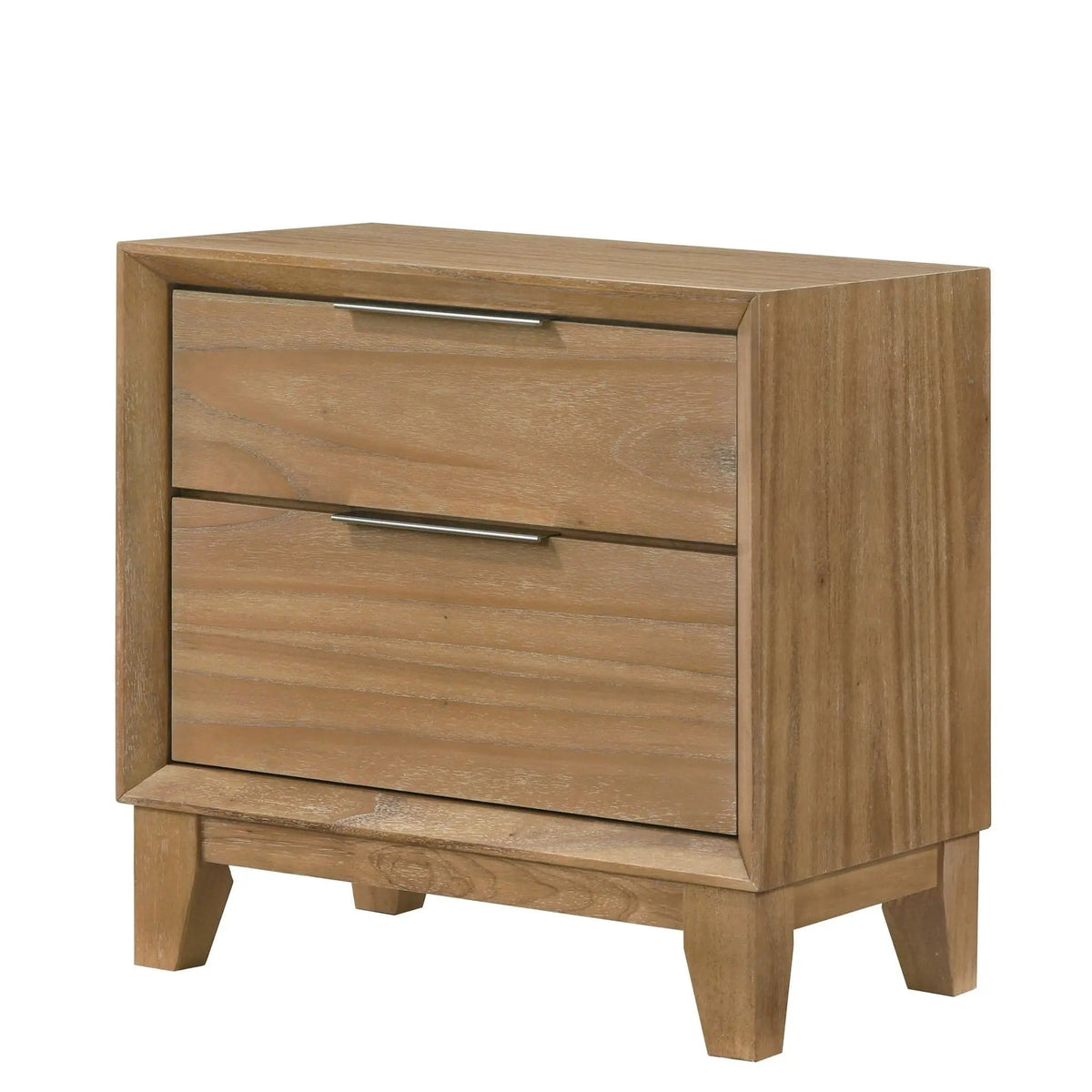 1 Piece 2 Drawer Nightstand Natural Wood | 24.6 x 15.8 x 25.4 in | Wood | Bedroom