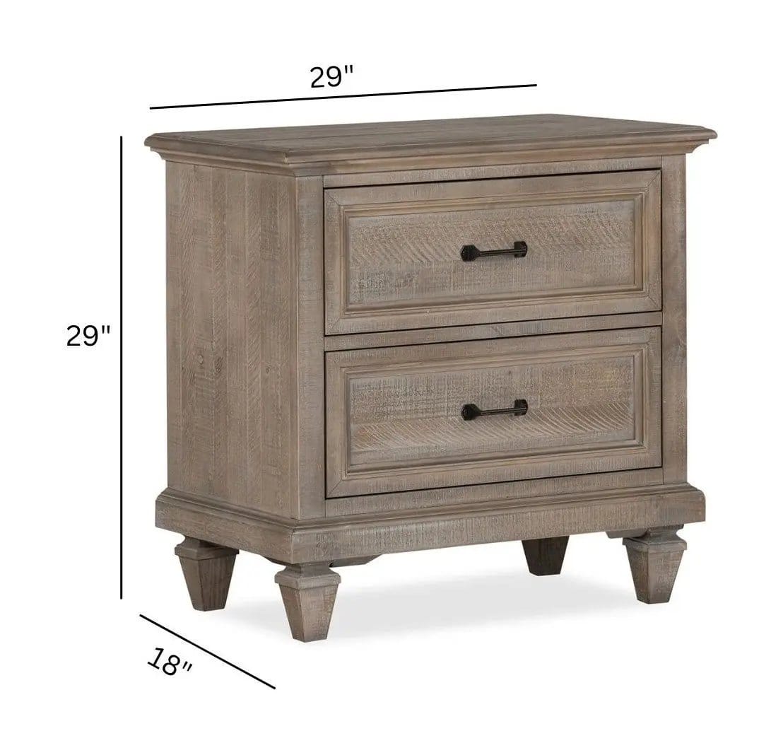 Lancaster Drawer Nightstand | 18 x 29 x 29 in | Veneer & Wood | Dovetail Gray