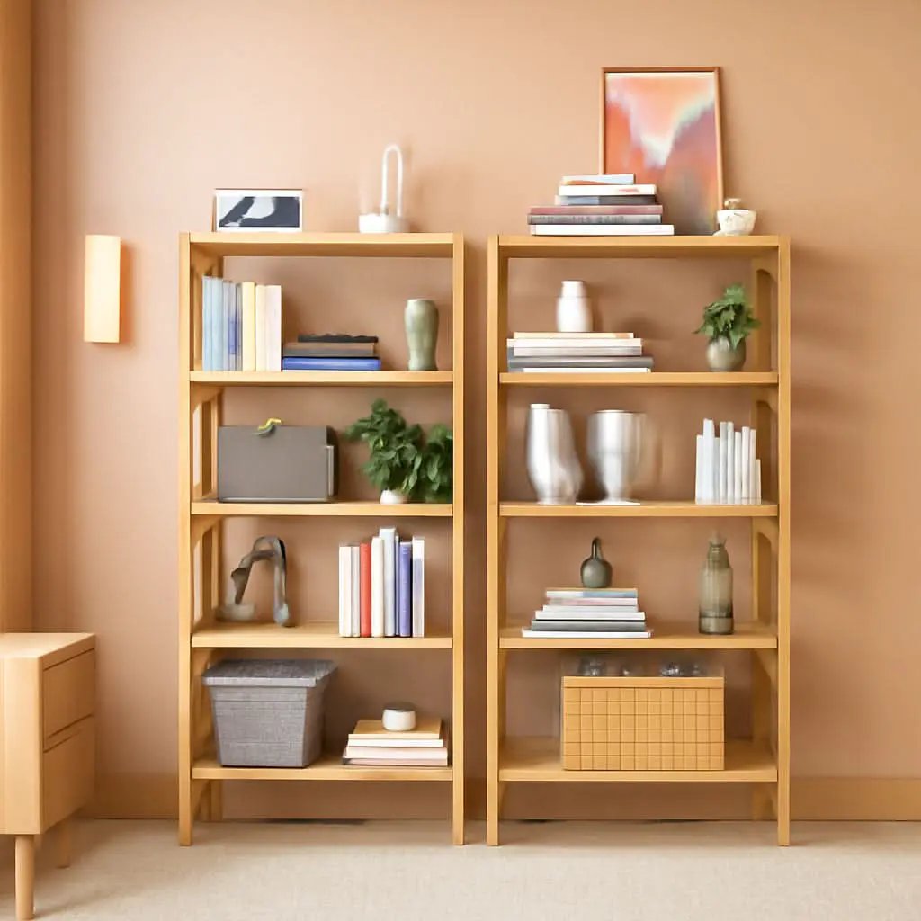 Six Tier Adjustable Bamboo Bookshelf Tall 63 Inch Natural from PriceLows™