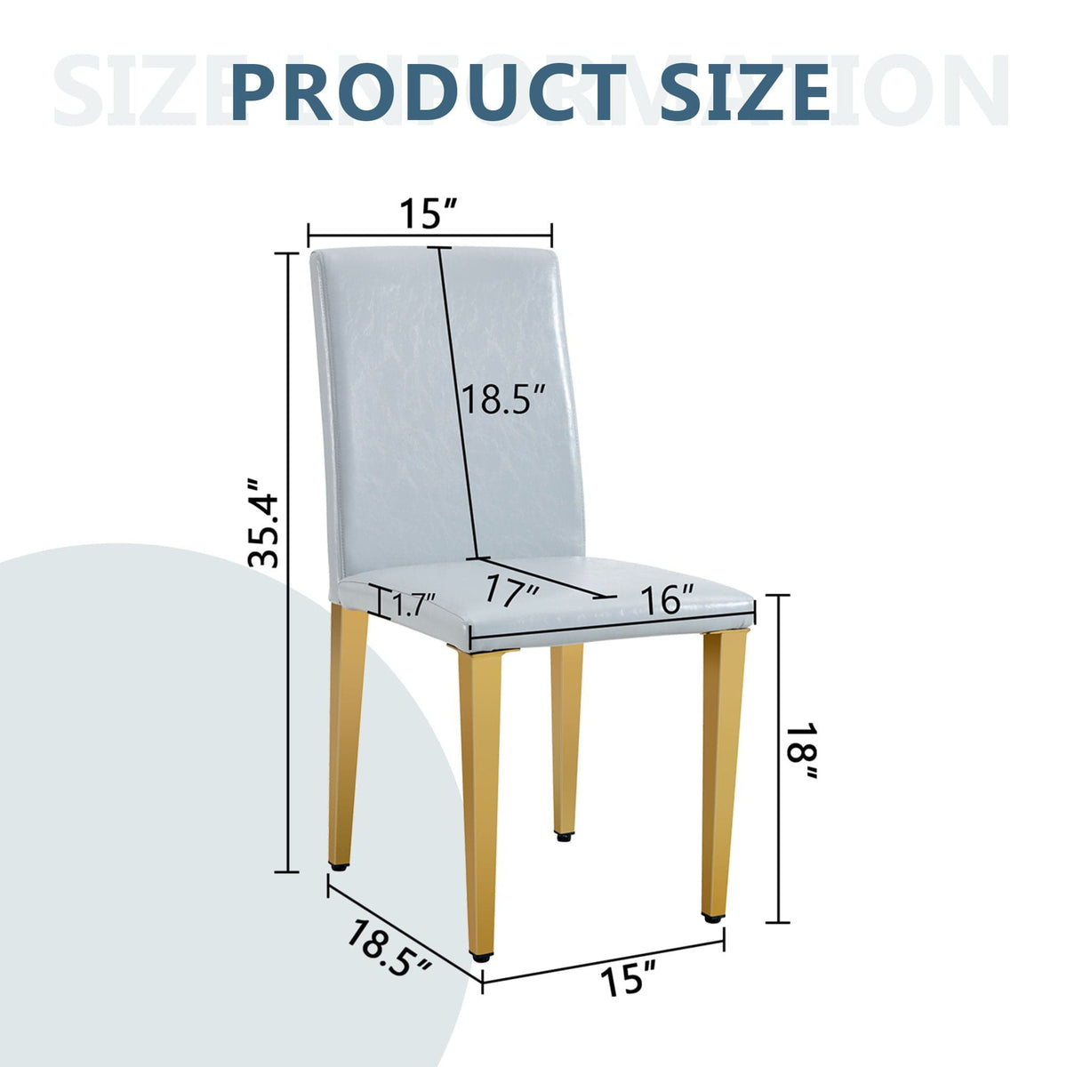 Modern Dining Chairs With Metal Legs Chair Set | 3 Pieces | Metal | Dining Room