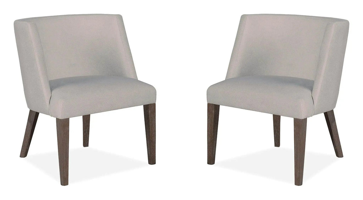 Kavanaugh Host Side Chairs | Set Of 2 | Gray Upholstery | Weathered Kona Brown Finish