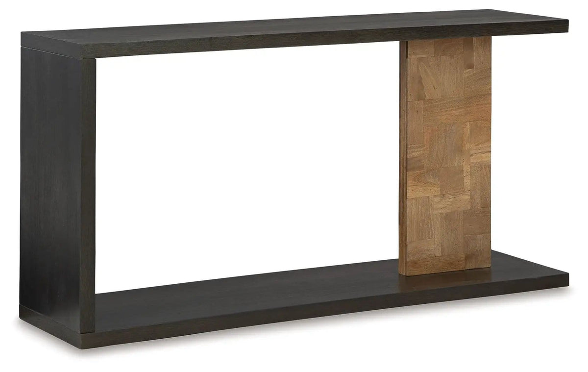 Camlett Console Sofa Table | 58.13 x 15.88 x 30.25 in | Solid Wood & Veneer | Brown
