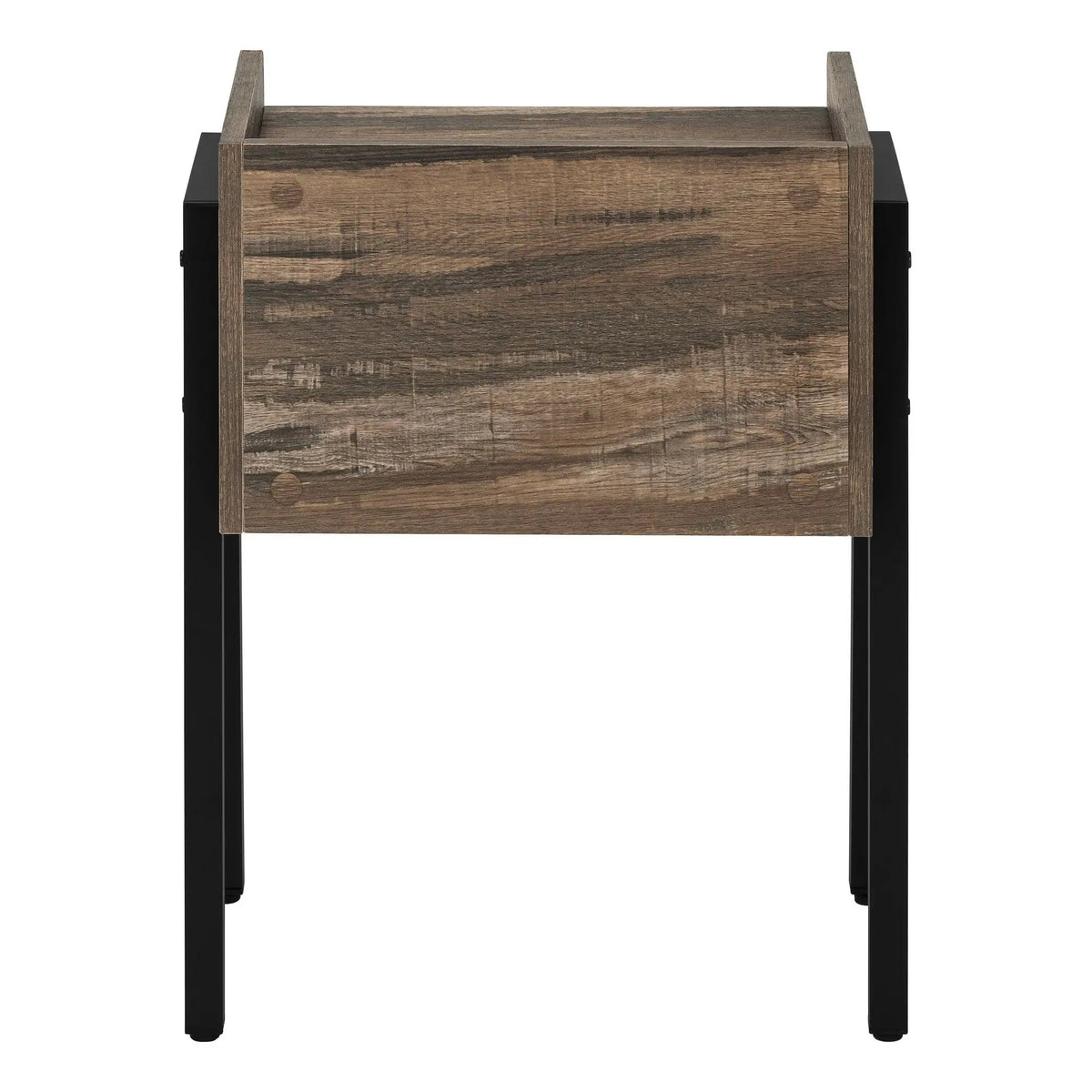 2-Tier Accent Side Table | Rectangular Top | Storage Cubby | Contemporary Design