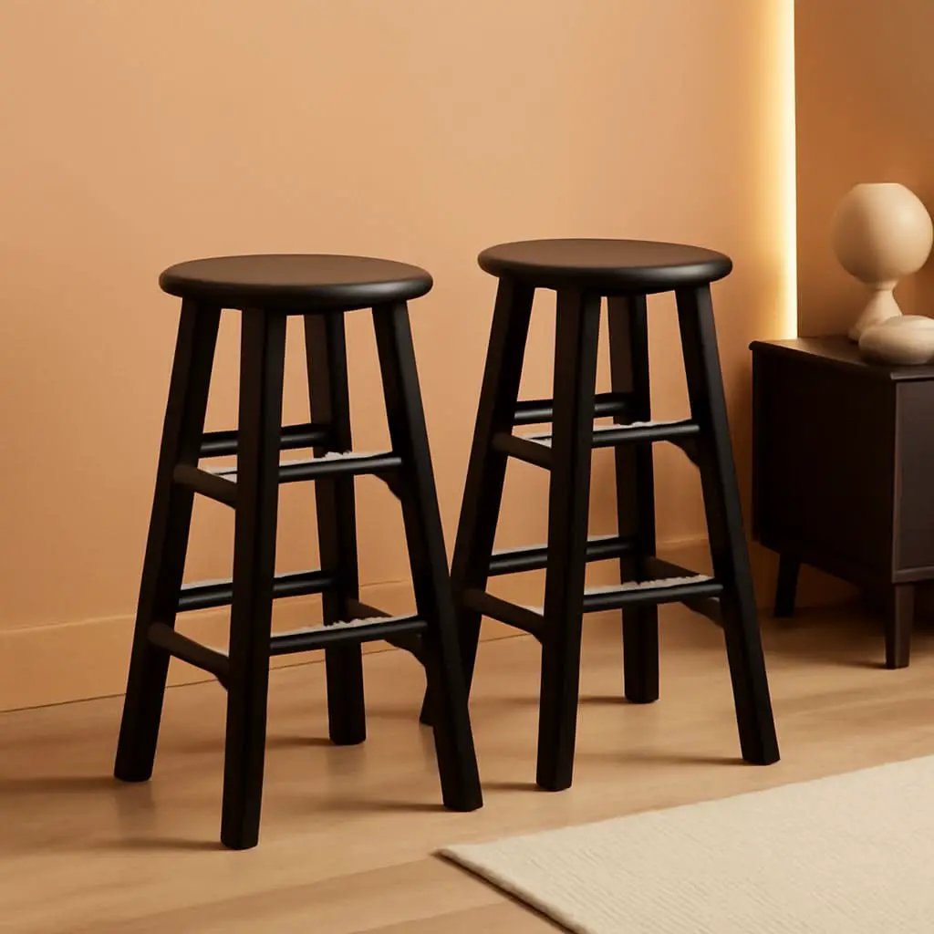 Espresso Counter Stool Set 2 Piece Solid Wood 24 Inch from PriceLows™