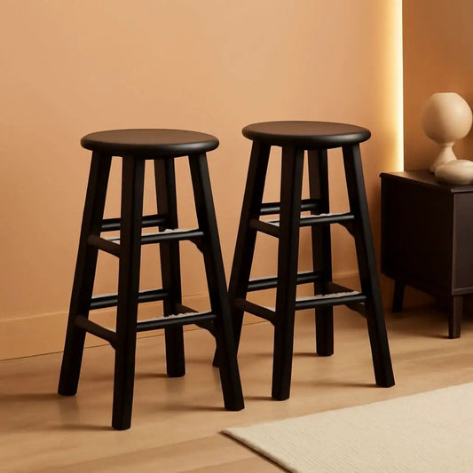 Espresso Counter Stool Set 2 Piece Solid Wood 24 Inch from PriceLows™