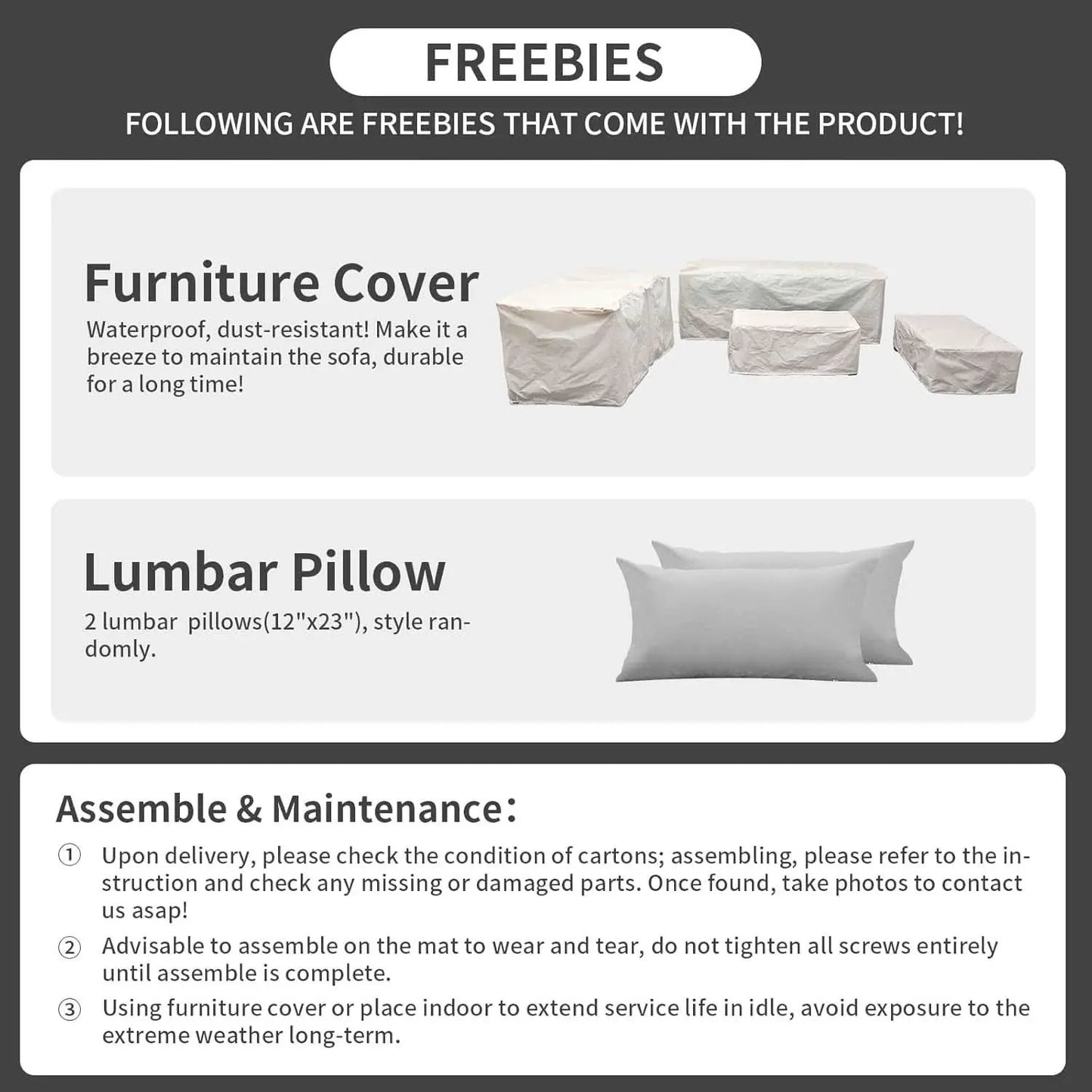 Six Piece Outdoor Wicker Furniture Set With Grey Cushions from PriceLows™