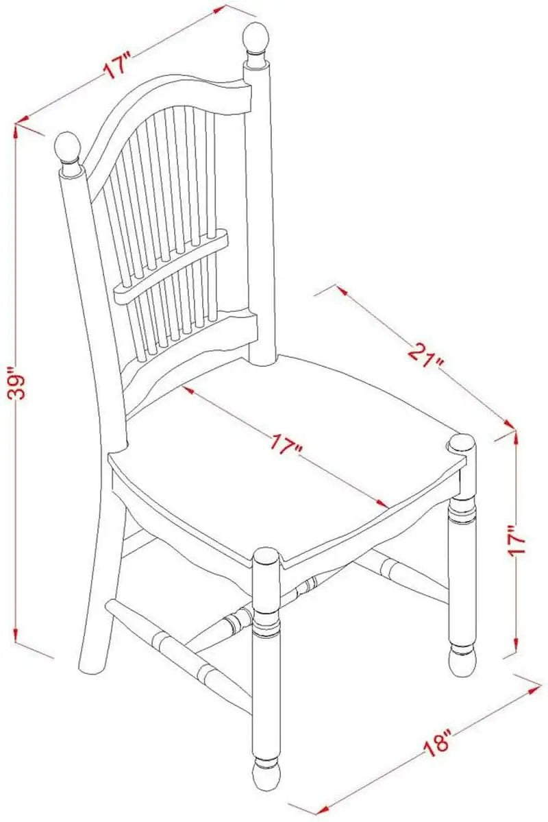 Dover Slat Back Dining Chairs Set Of 2 In Black And Cherry from PriceLows™