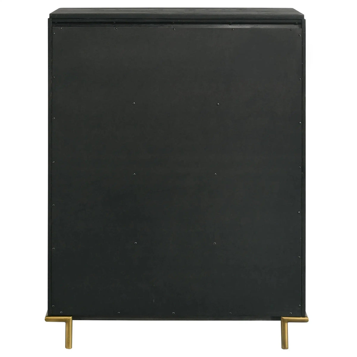 Arini 5-drawer Bedroom Chest | 38 x 18 x 50.25 in | Metal & Veneer | Black