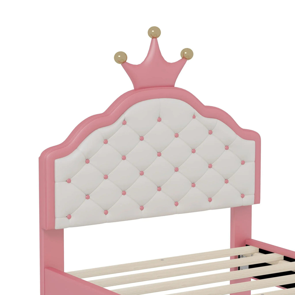 Crown Princess Bed | Tufted Headboard | Fantasy Crown Design | Sturdy Plywood Frame