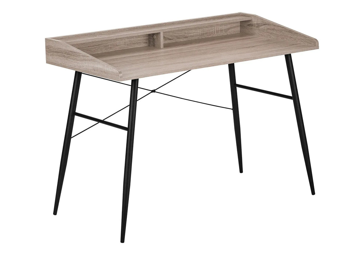 Sturdy Computer Desk With Shelves | 47.25 Inch Width | Matching Metal Base | 34 Inch Height