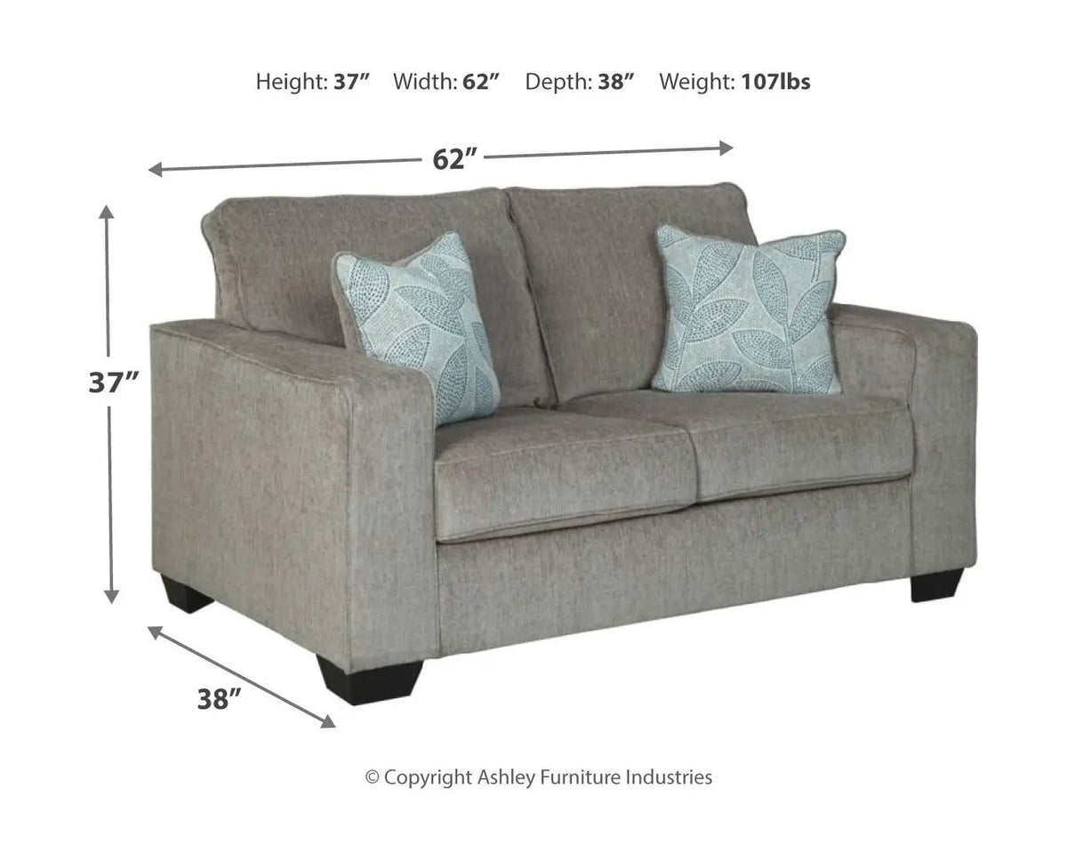 Altari Living Room Set | Stationary Chair And Ottoman | Richly Neutral Alloy | Striking Style
