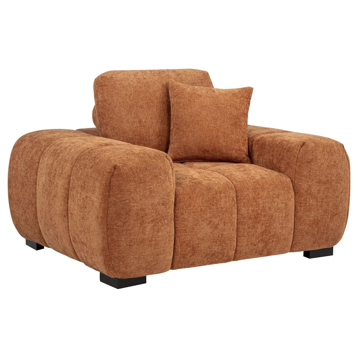 Octavia Upholstered Track Arm Accent Chair | 54.75 x 41.75 x 35.5 in | Living Room Furniture | Orange