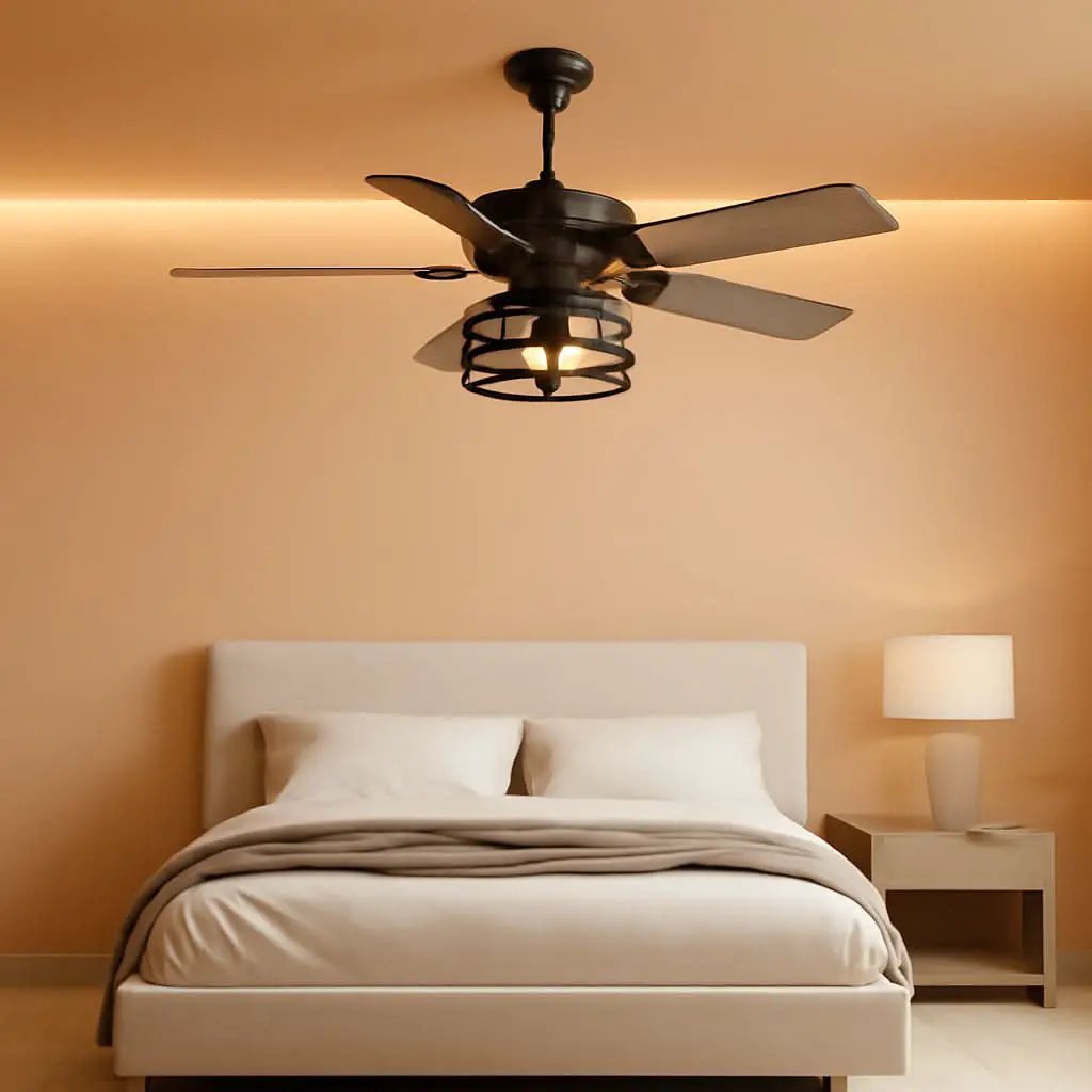 42 Inch Caged Ceiling Fan With Remote Control For Indoor And Outdoor from PriceLows™