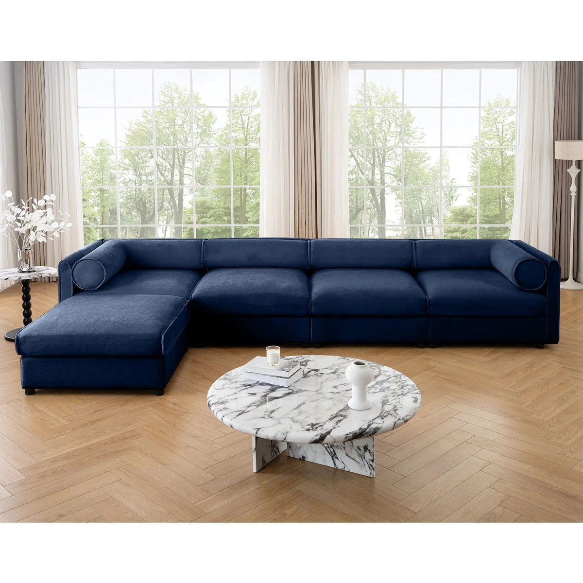 Contemporary Elegant Sofa With Storage And Ottoman 2 Piece Living Room Set | 2 Piece Living Room Set | Living Room Furniture | Living Room