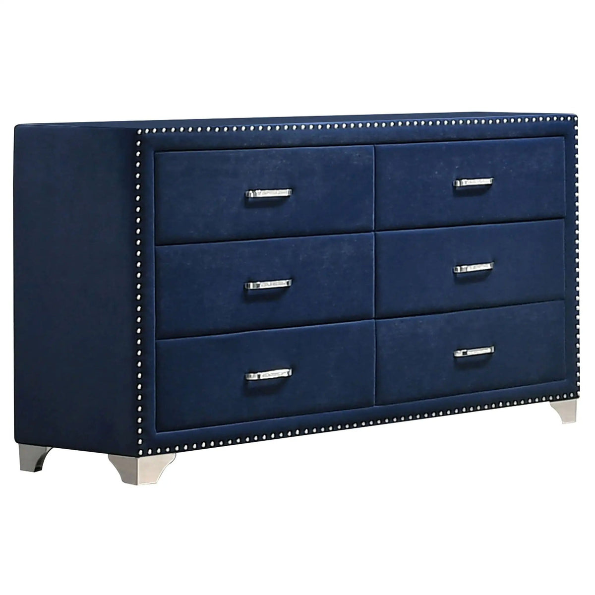 Melody 5-piece Eastern King Bedroom Set Pacific | 5-Piece Set | Velvet | Blue