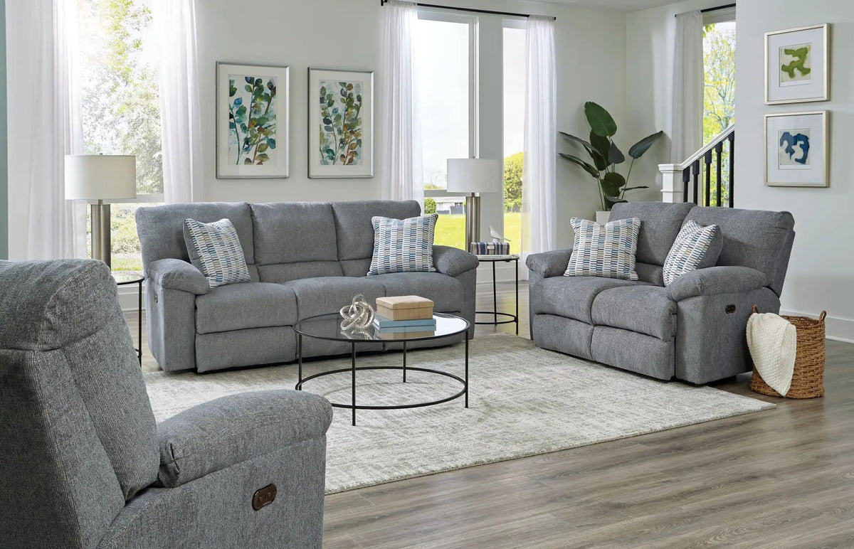 Tyler Reclining Sofa | 4 Pieces | Chenille & Fabric | Living Room
