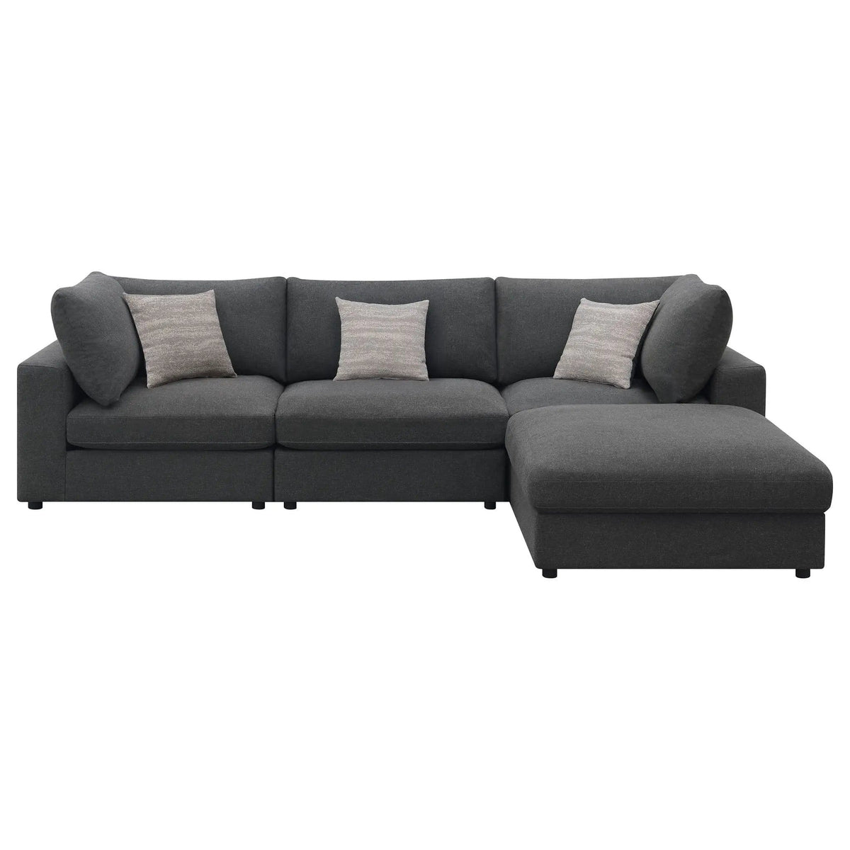 Serene 4-piece Upholstered Modular Sectional Sofa | 4-Piece Set | Linen | Charcoal
