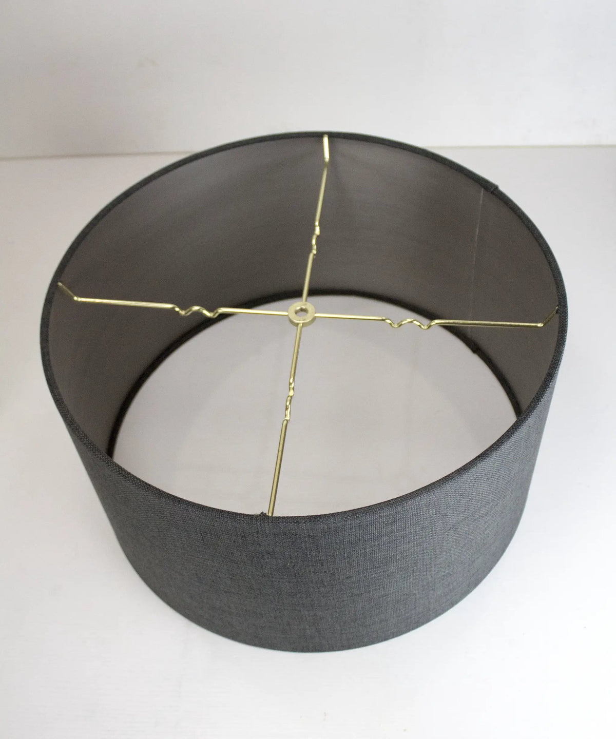 Drum Lampshade | Granite Grey Shantung | 18 X 10 Inch